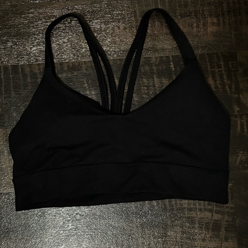 Black Strappy Sports Bra